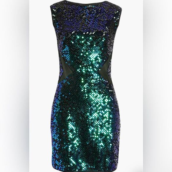 SHO By Tadashi Shoji Multicolor Sequin Cutout Body Con Dress Size XS NWT - Picture 5 of 10